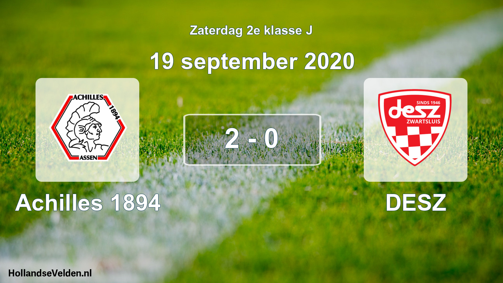 Total number of matches played: Achilles 1894 - DESZ 2 - 0 (19 September 2020)