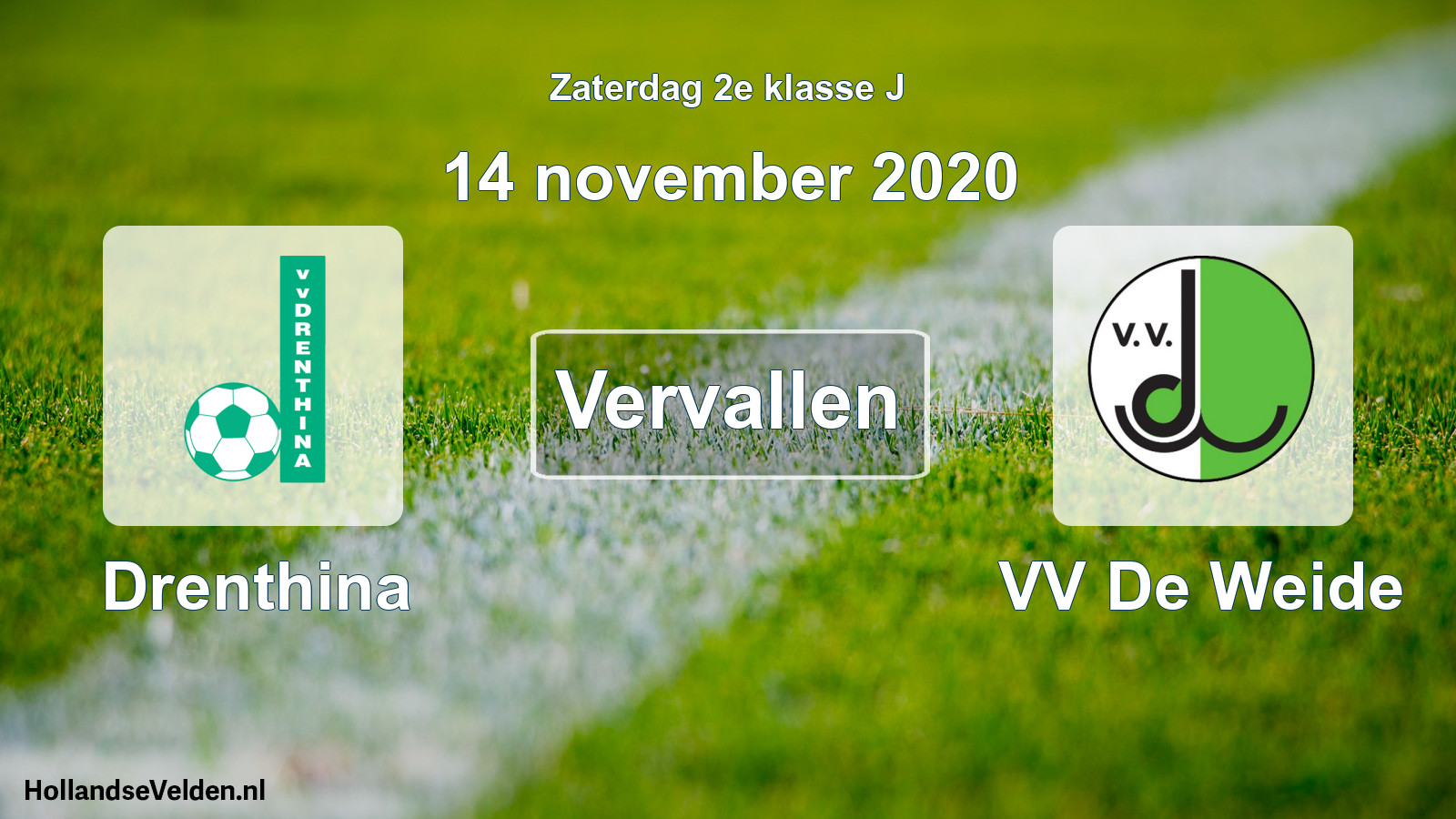Scheduled Match: Drenthina - VV De Weide (14 November 2020)