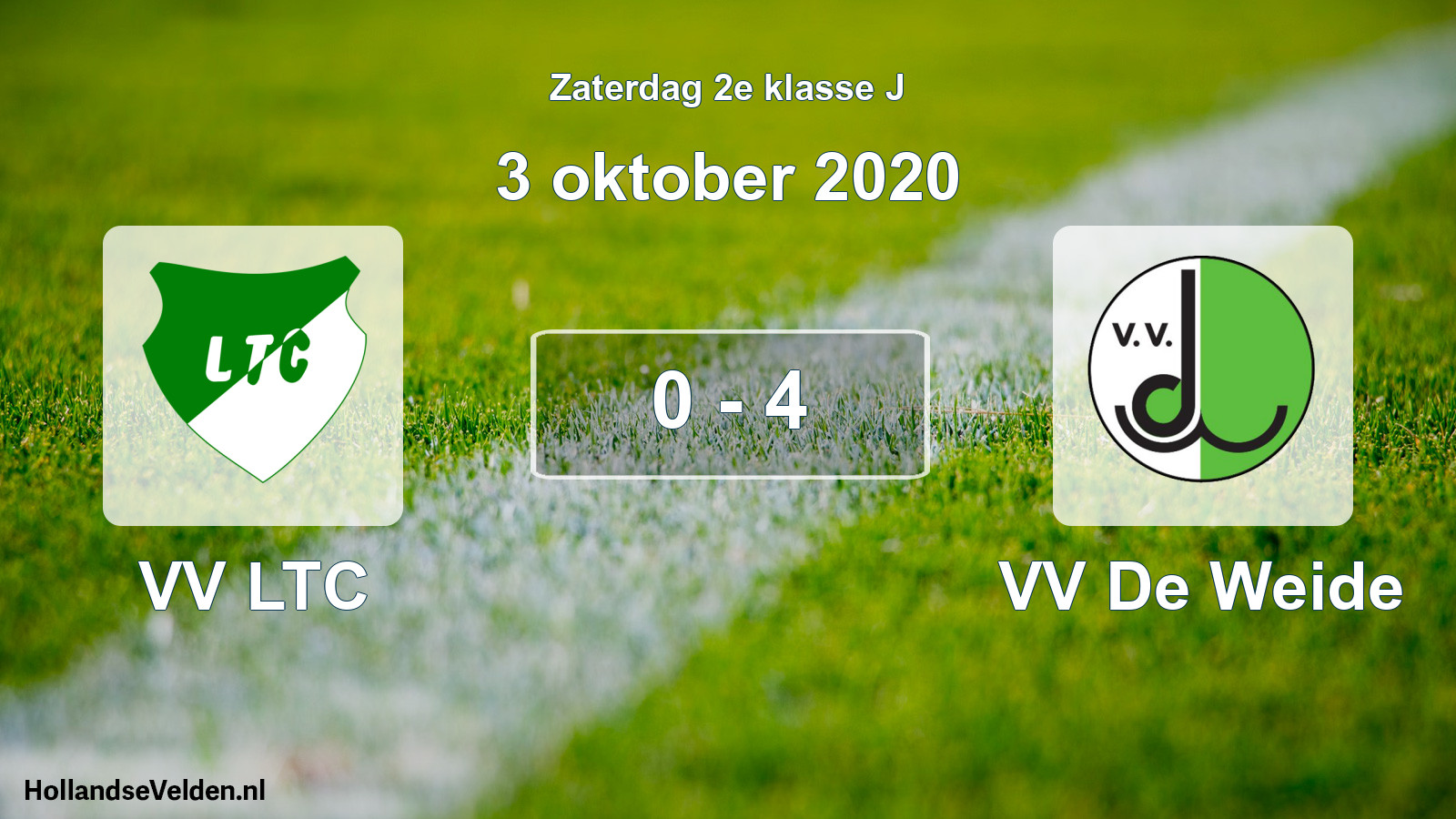 Total number of matches played: VV LTC - VV De Weide 0 - 4 (3 October 2020)