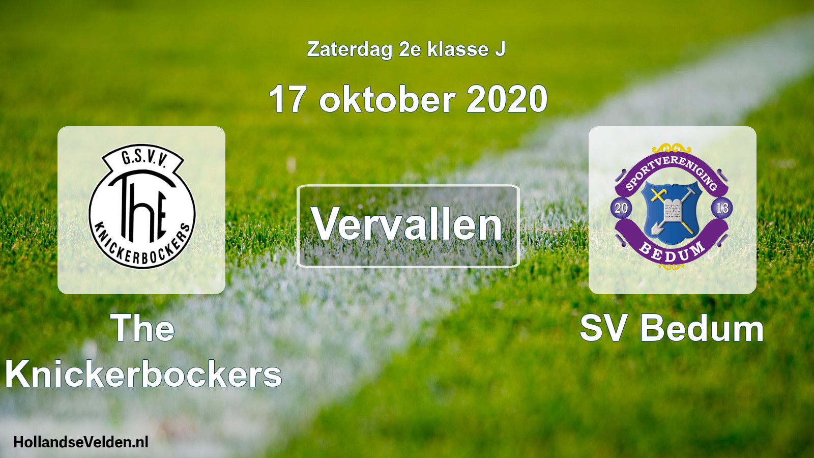 Scheduled Match: The Knickerbockers - SV Bedum (17 October 2020)
