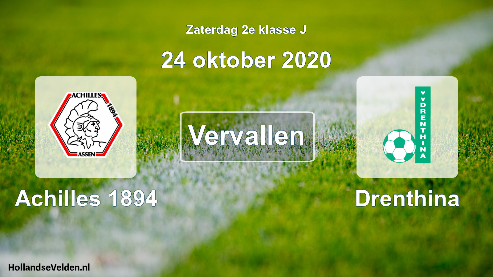 Scheduled Match: Achilles 1894 - Drenthina (24 October 2020)
