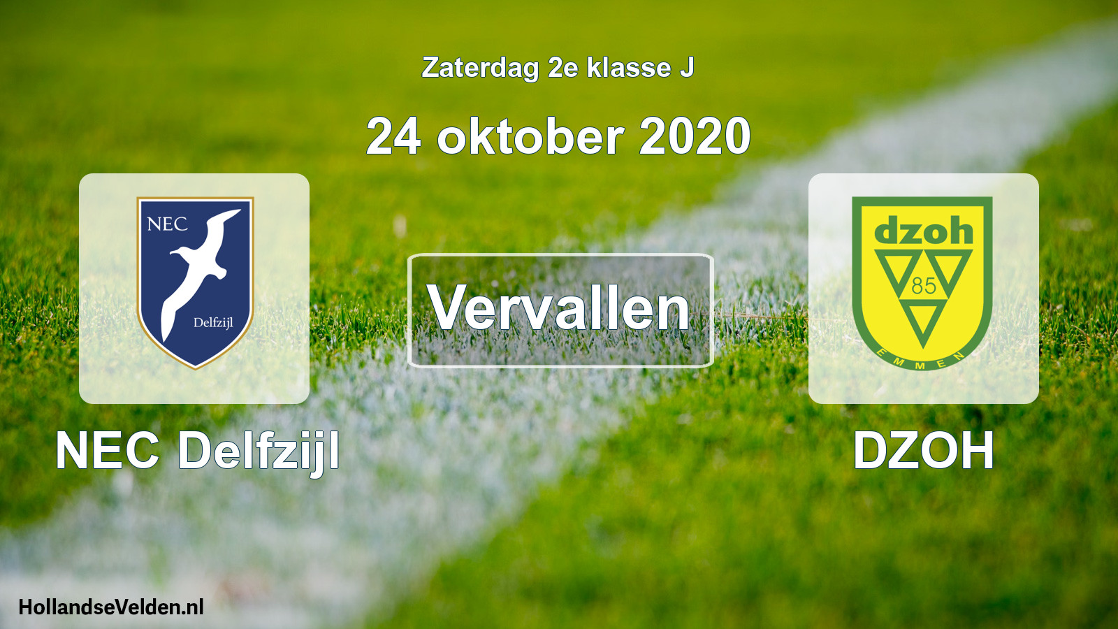 Scheduled Match: NEC Delfzijl - DZOH (24 October 2020)