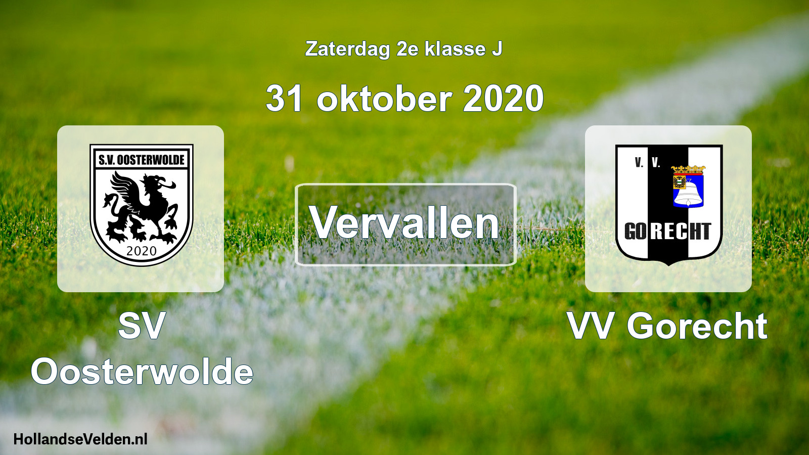 Scheduled Match: SV Oosterwolde - VV Gorecht (31 October 2020)
