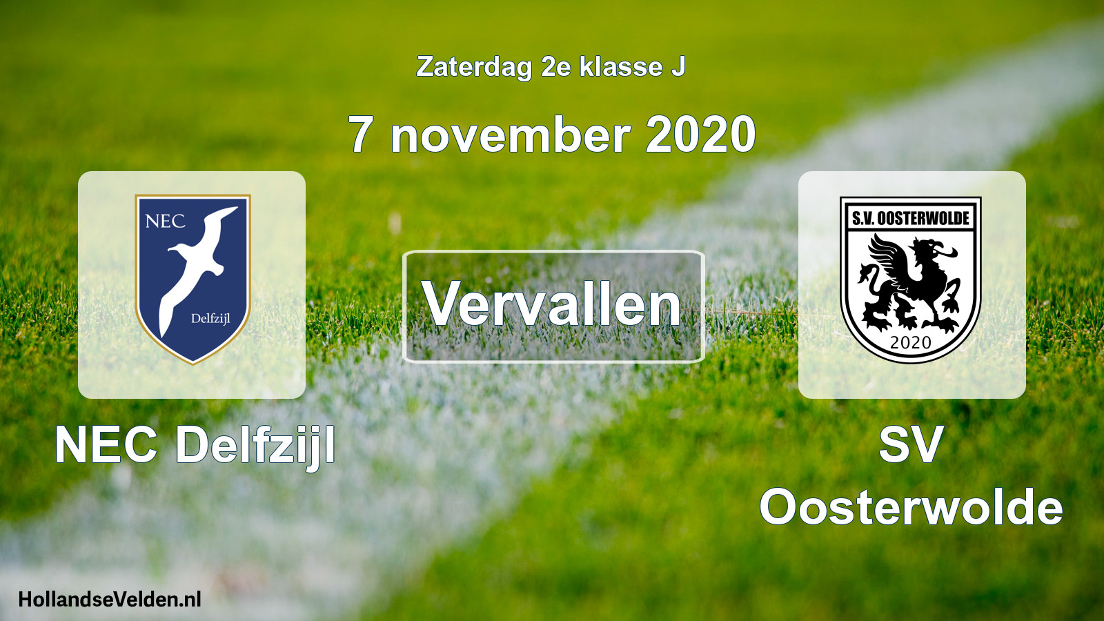 Scheduled Match: NEC Delfzijl - SV Oosterwolde (7 November 2020)