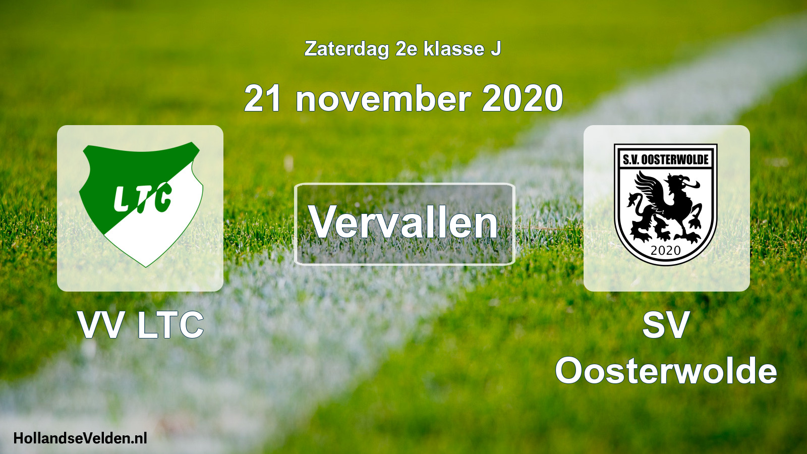 Scheduled Match: VV LTC - SV Oosterwolde (21 November 2020)