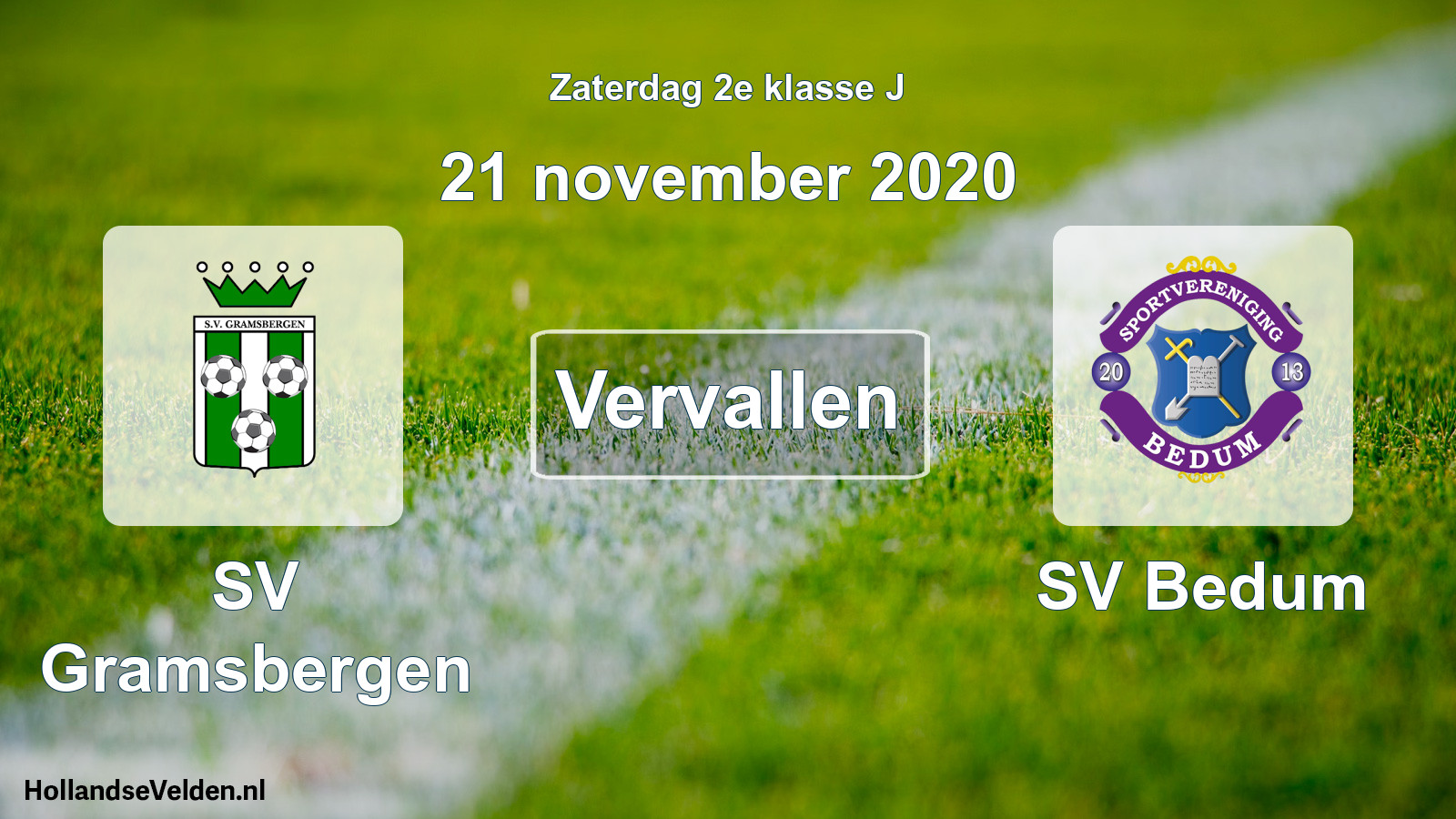 Scheduled Match: SV Gramsbergen - SV Bedum (21 November 2020)