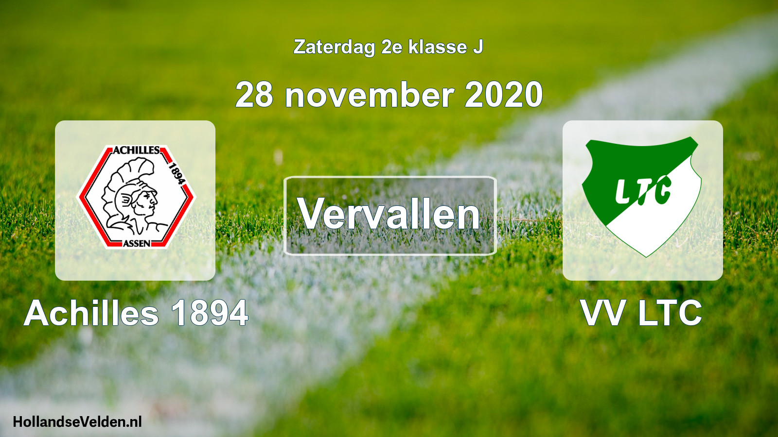 Scheduled Match: Achilles 1894 - VV LTC (28 November 2020)