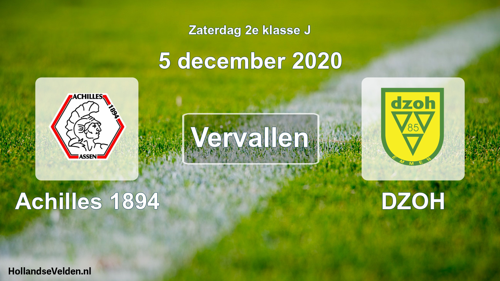 Scheduled Match: Achilles 1894 - DZOH (5 December 2020)