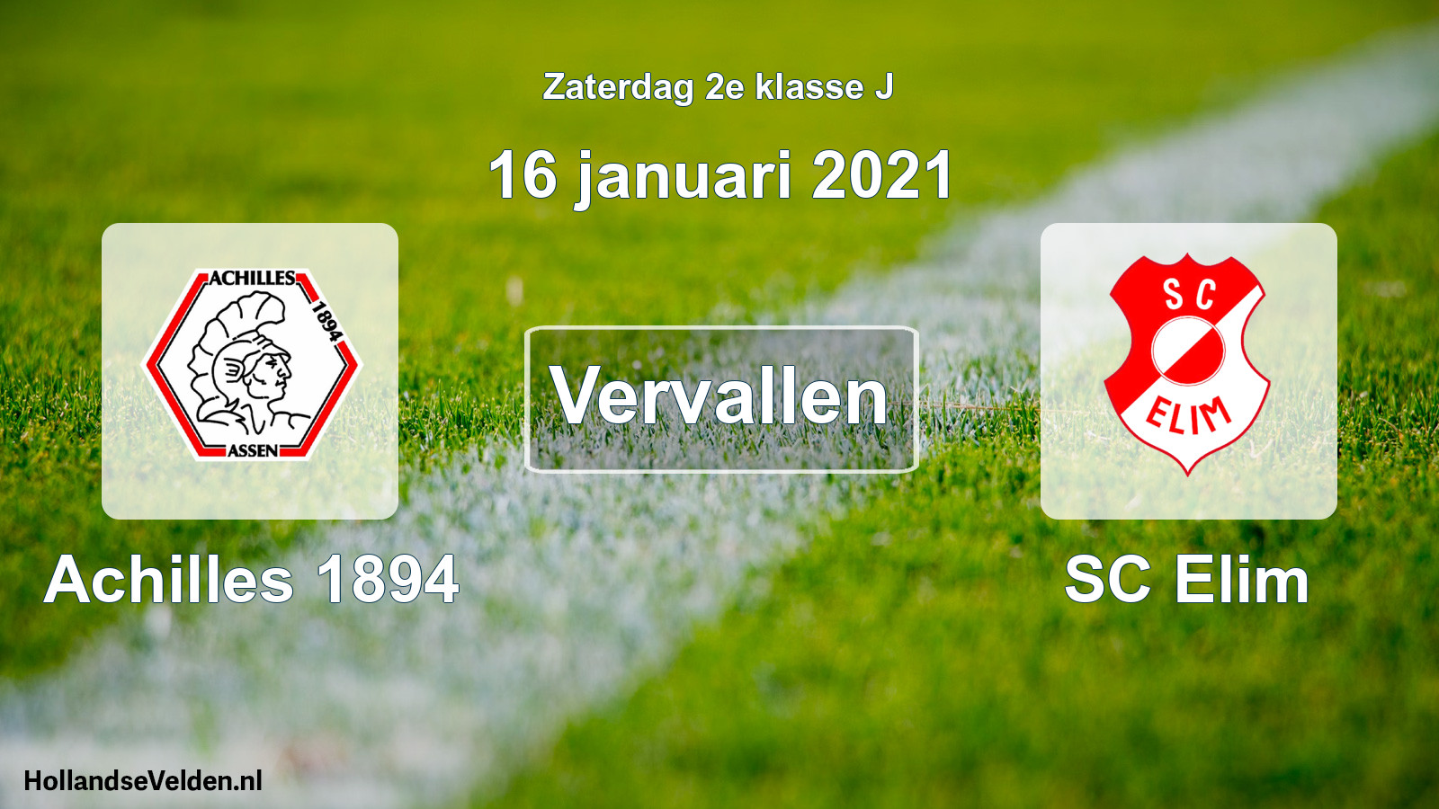 Scheduled Match: Achilles 1894 - SC Elim (16 January 2021)