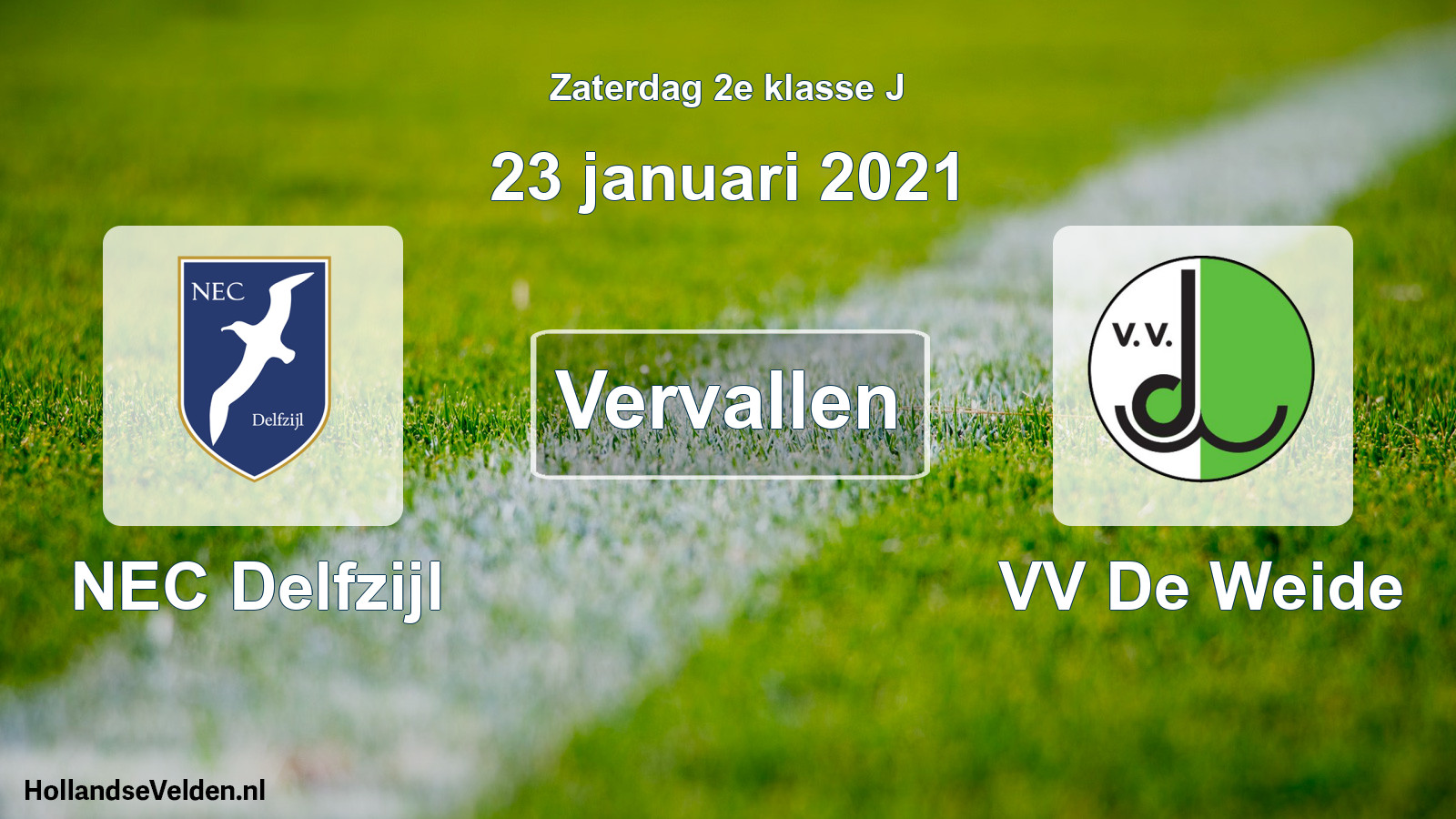 Scheduled Match: NEC Delfzijl - VV De Weide (23 January 2021)