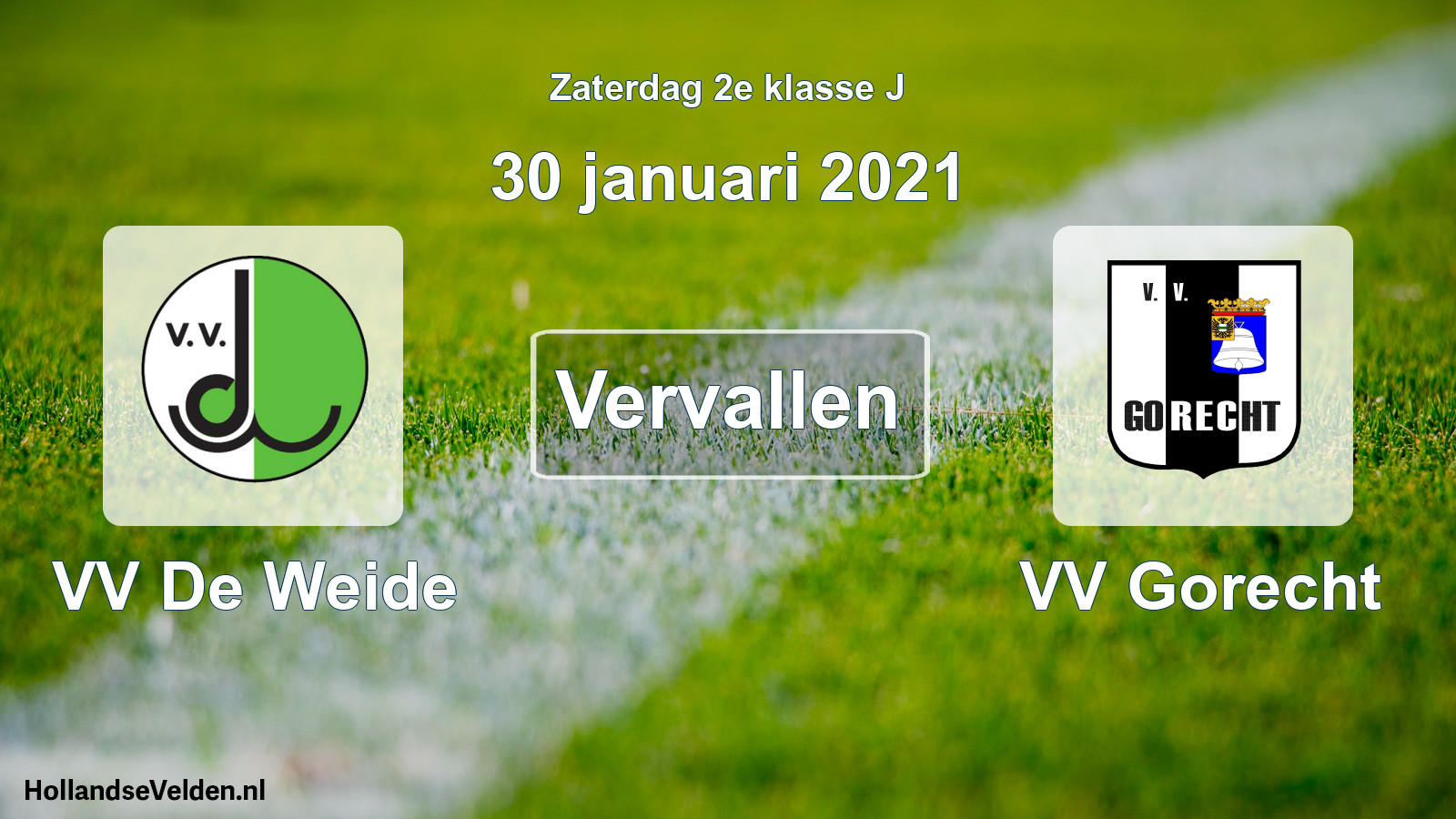 Scheduled Match: VV De Weide - VV Gorecht (30 January 2021)