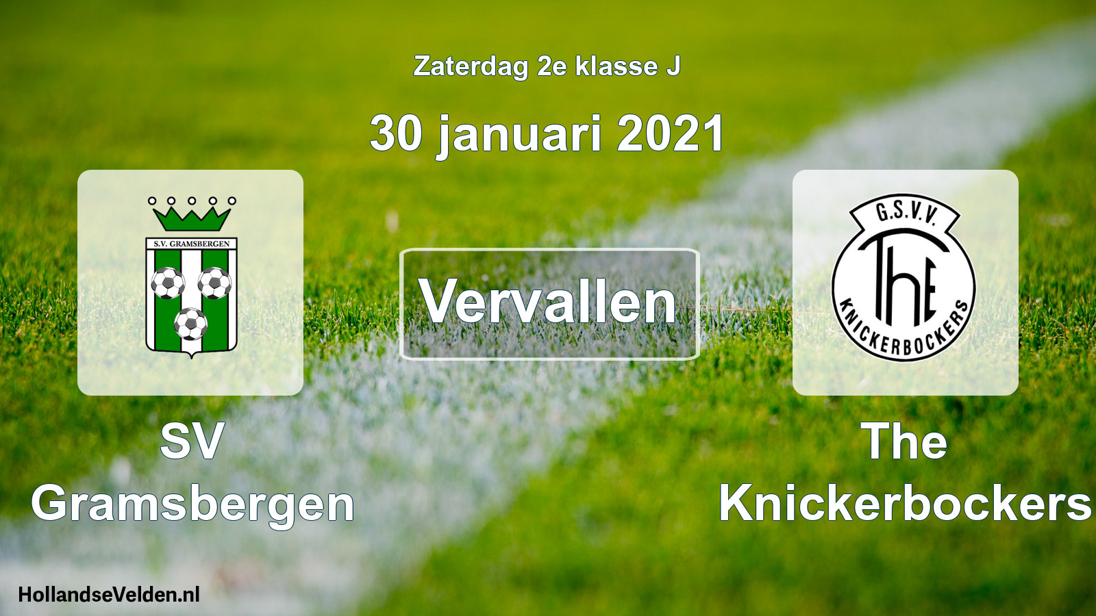 Scheduled Match: SV Gramsbergen - The Knickerbockers (30 January 2021)