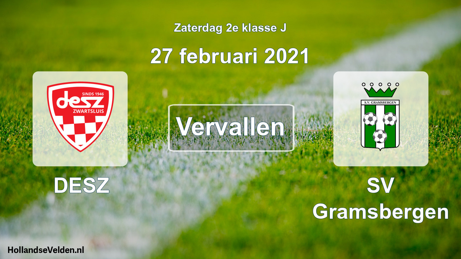 Scheduled Match: DESZ - SV Gramsbergen (27 February 2021)