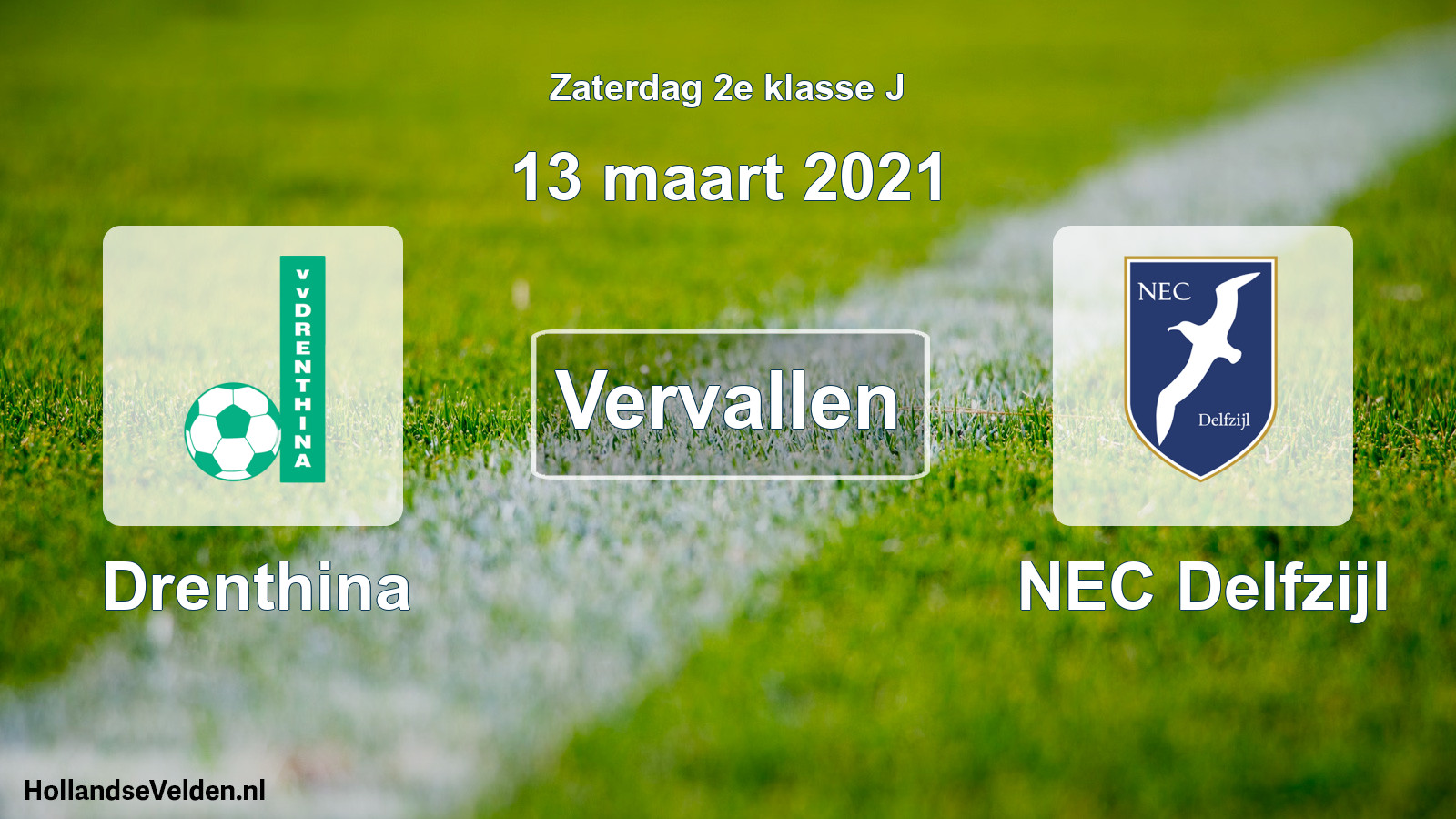 Scheduled Match: Drenthina - NEC Delfzijl (13 March 2021)