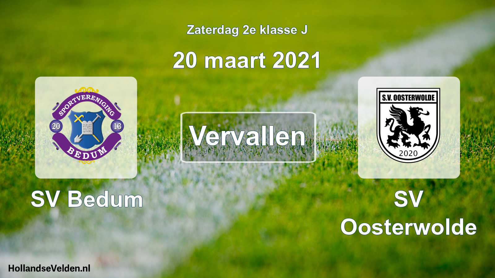 Scheduled Match: SV Bedum - SV Oosterwolde (20 March 2021)