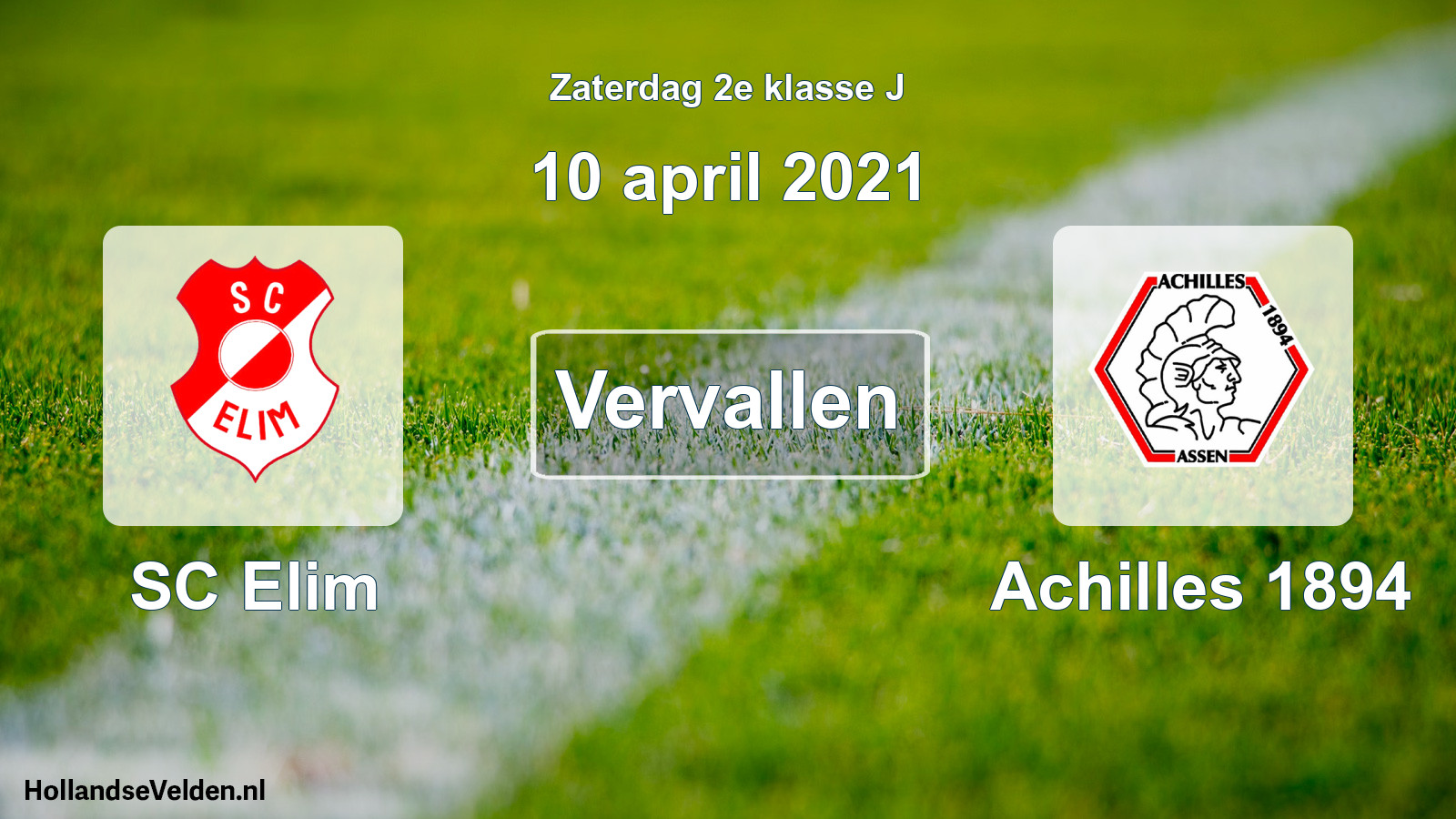 Scheduled Match: SC Elim - Achilles 1894 (10 April 2021)