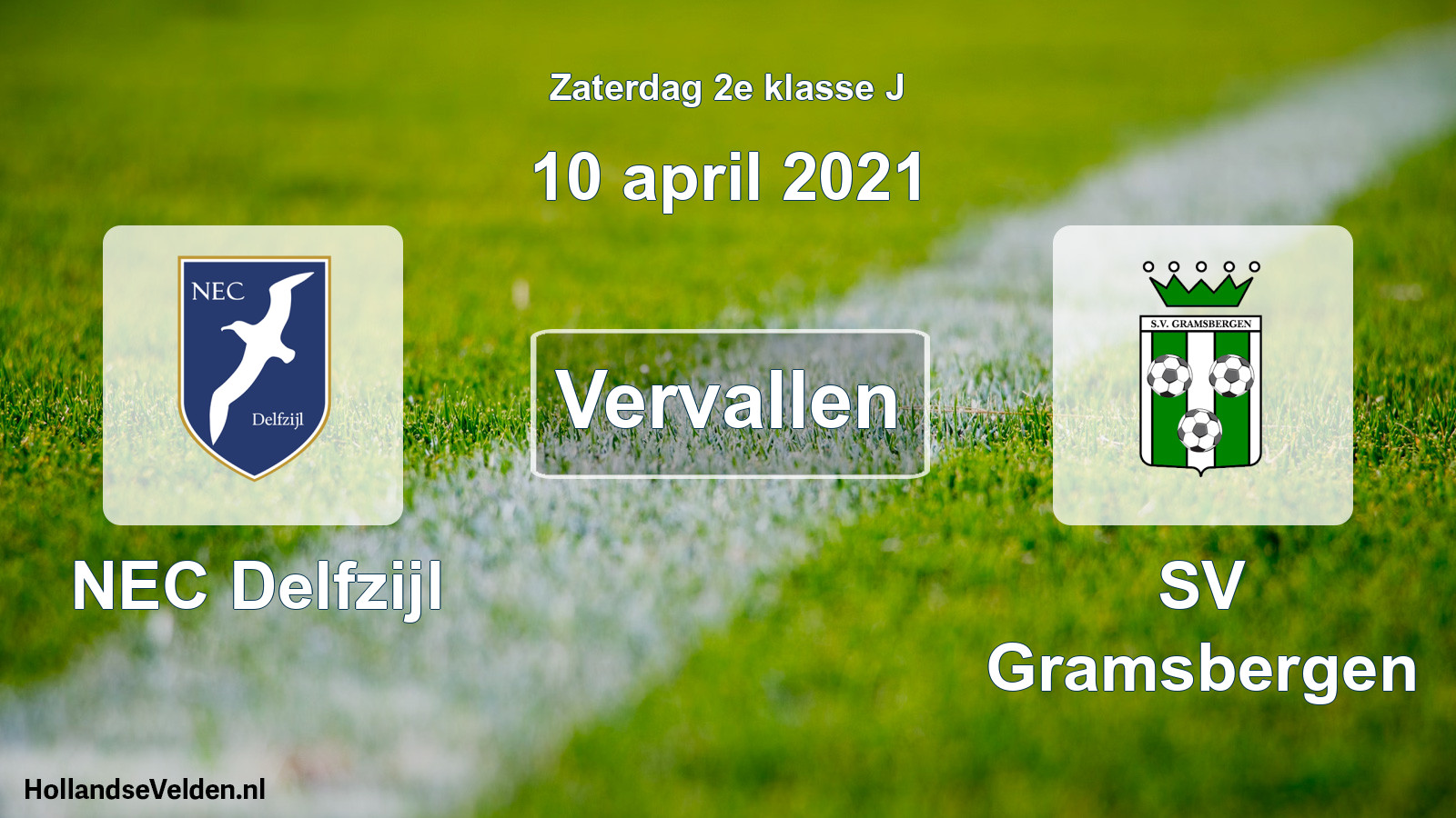 Scheduled Match: NEC Delfzijl - SV Gramsbergen (10 April 2021)