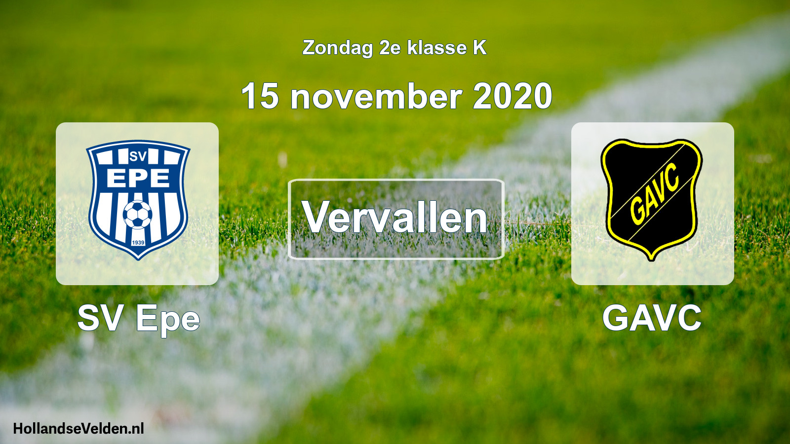 Scheduled Match: SV Epe - GAVC (15 November 2020)