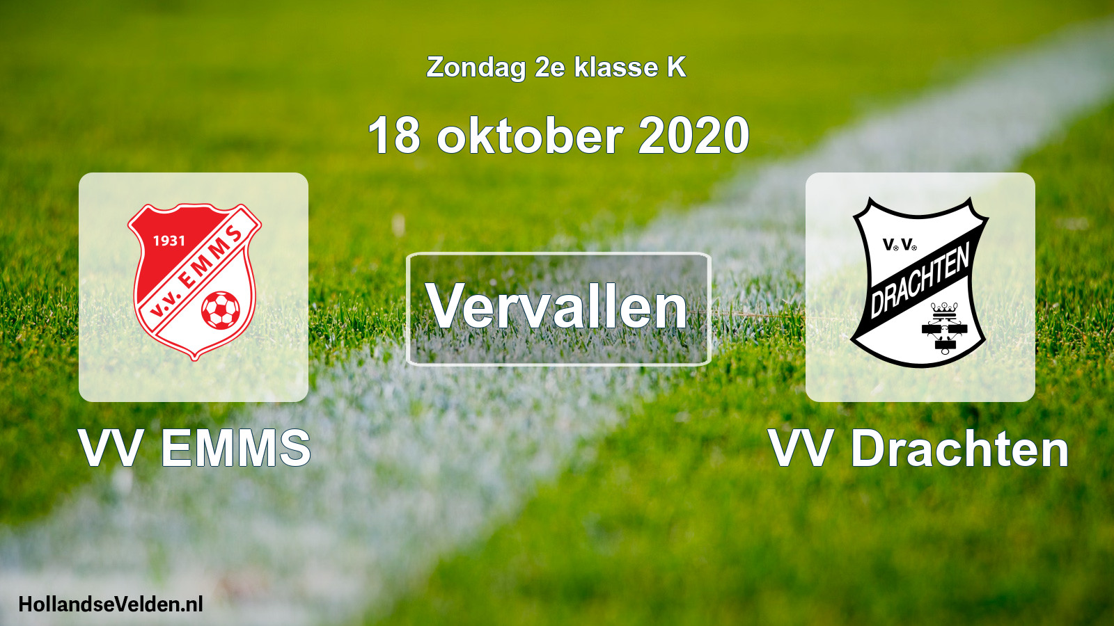 Scheduled Match: VV EMMS - VV Drachten (18 October 2020)