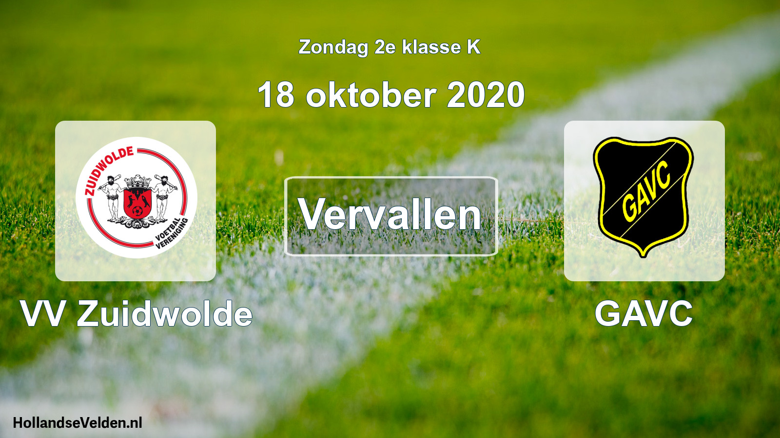 Scheduled Match: VV Zuidwolde - GAVC (18 October 2020)