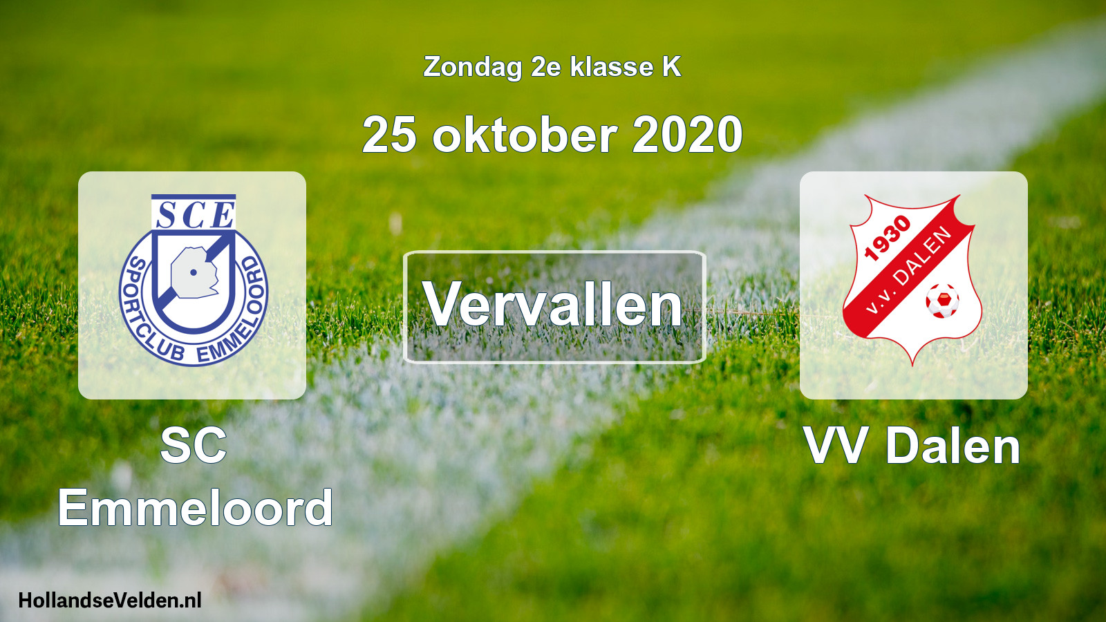 Scheduled Match: SC Emmeloord - VV Dalen (25 October 2020)