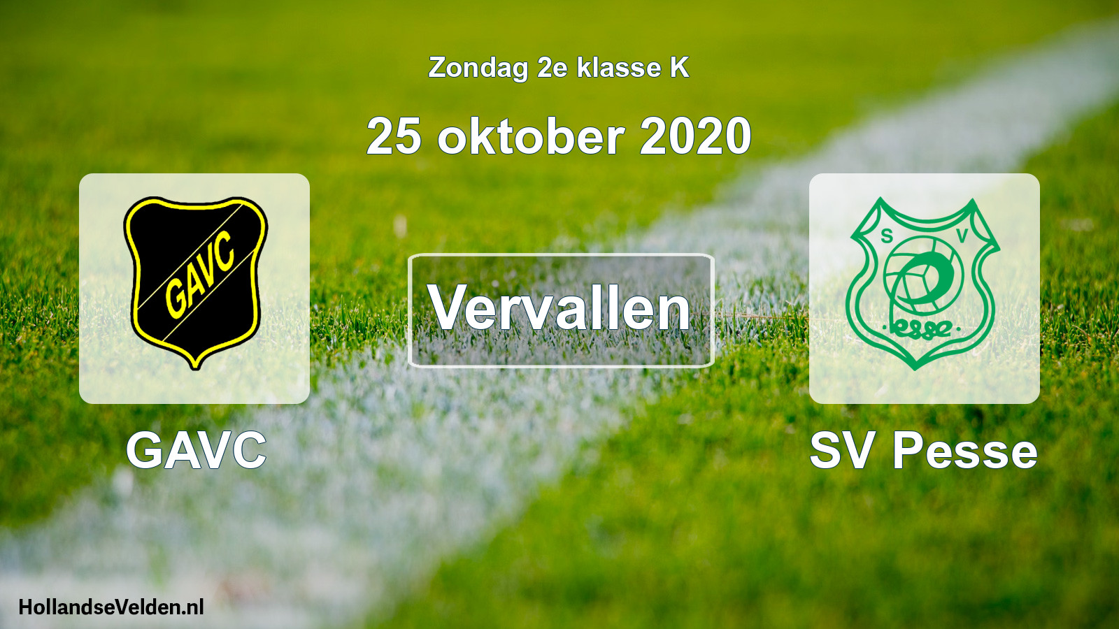 Scheduled Match: GAVC - SV Pesse (25 October 2020)