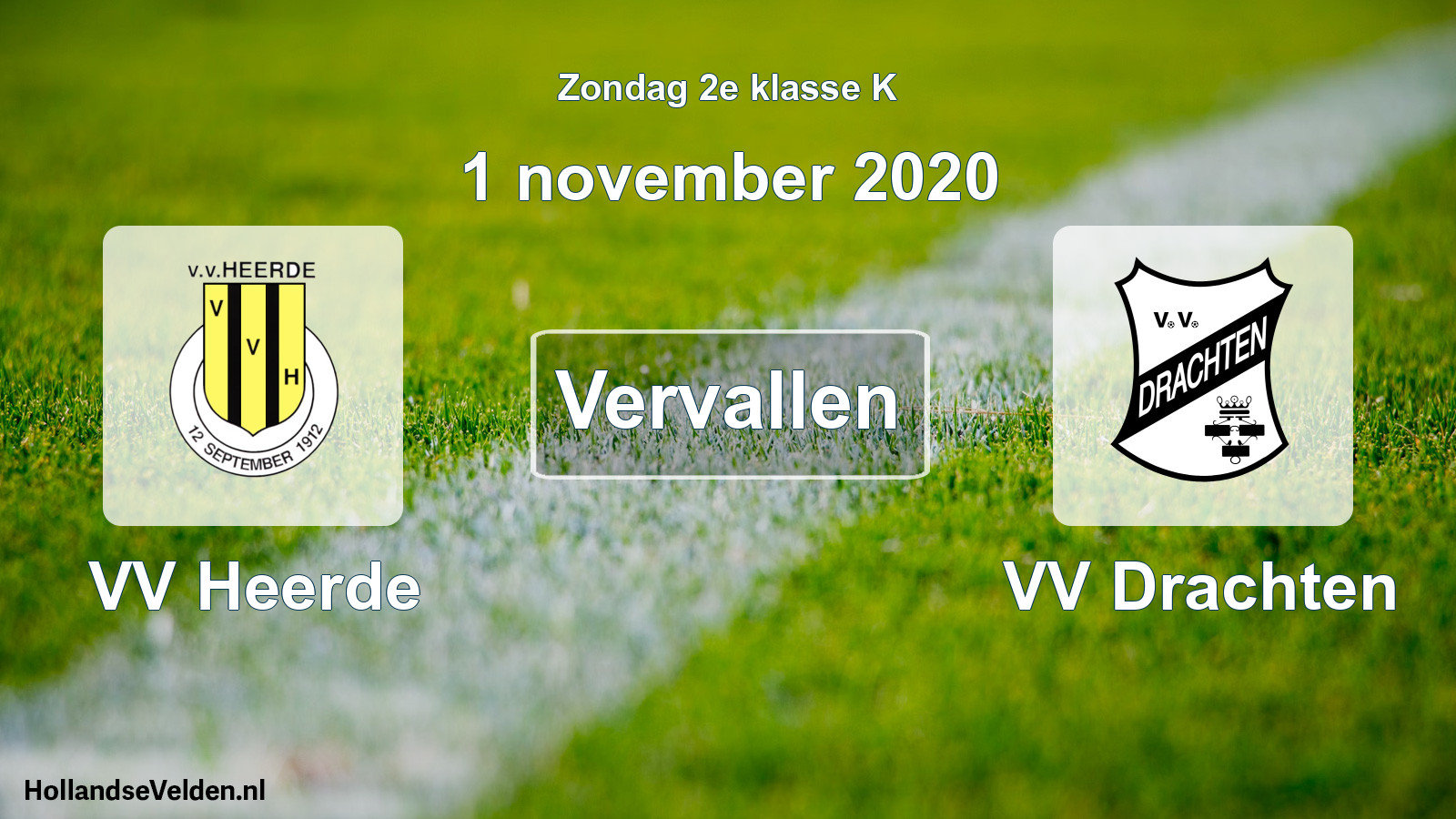 Scheduled Match: VV Heerde - VV Drachten (1 November 2020)