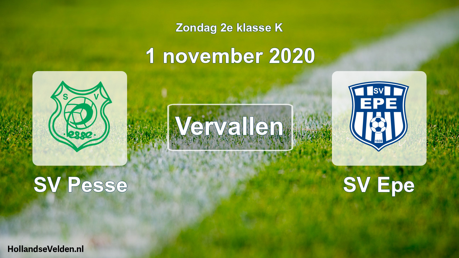 Scheduled Match: SV Pesse - SV Epe (1 November 2020)
