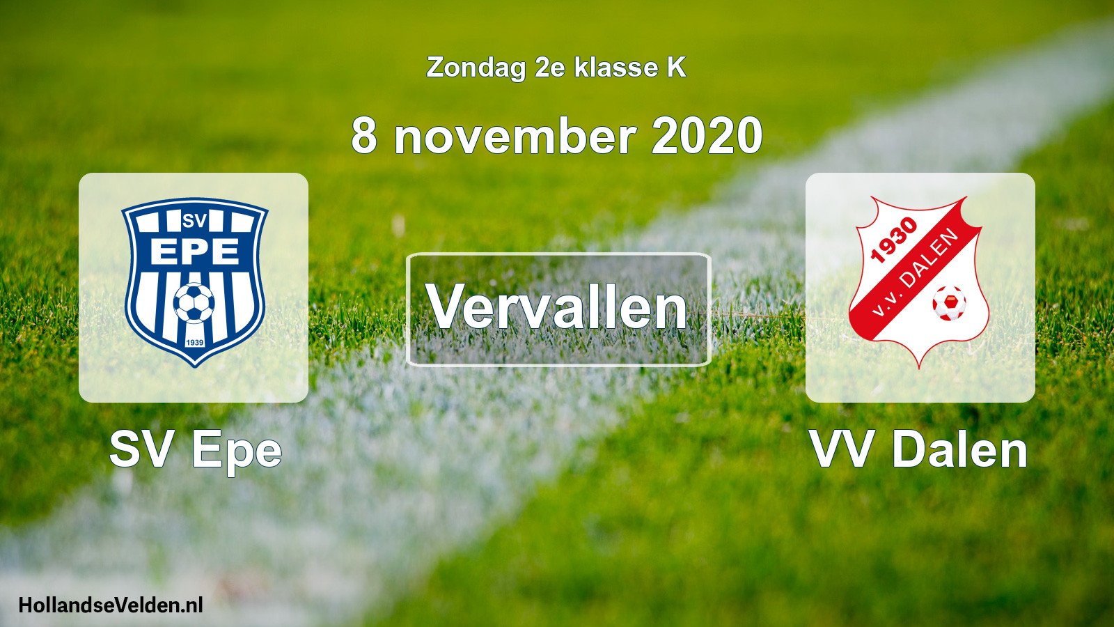 Scheduled Match: SV Epe - VV Dalen (8 November 2020)