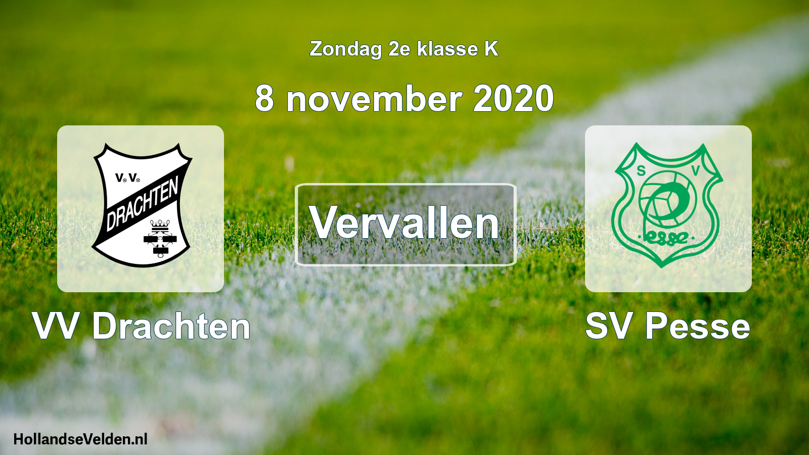 Scheduled Match: VV Drachten - SV Pesse (8 November 2020)