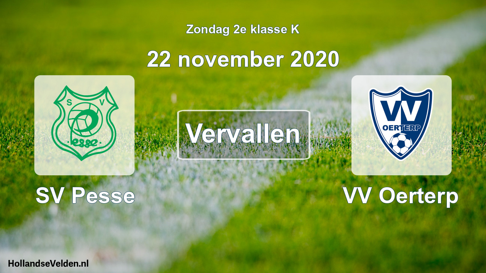 Scheduled Match: SV Pesse - VV Oerterp (22 November 2020)