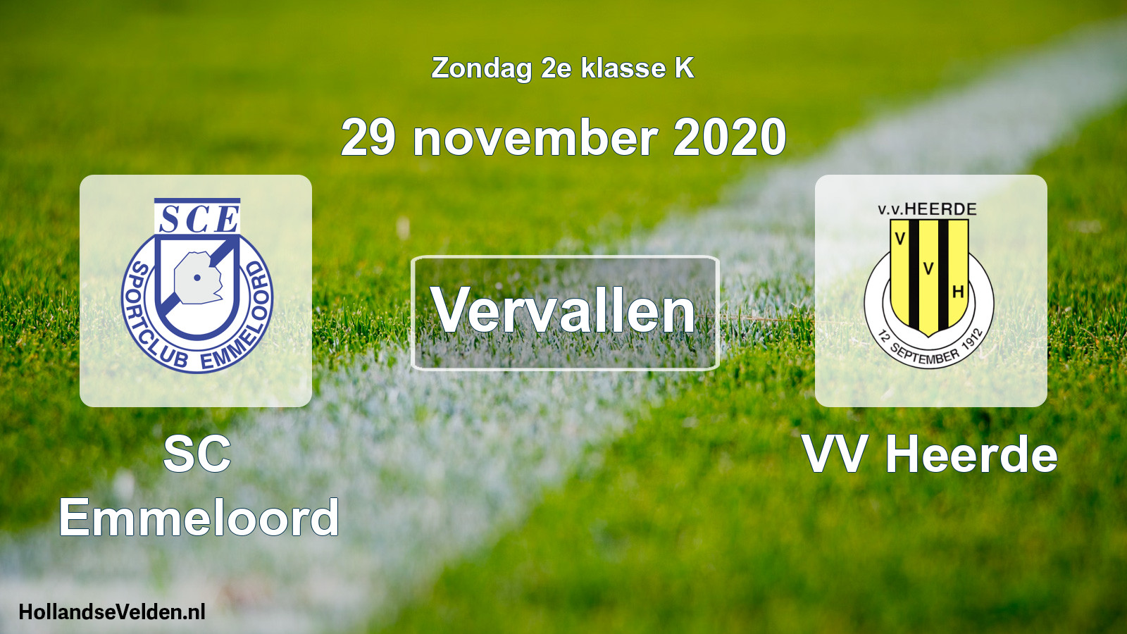 Scheduled Match: SC Emmeloord - VV Heerde (29 November 2020)