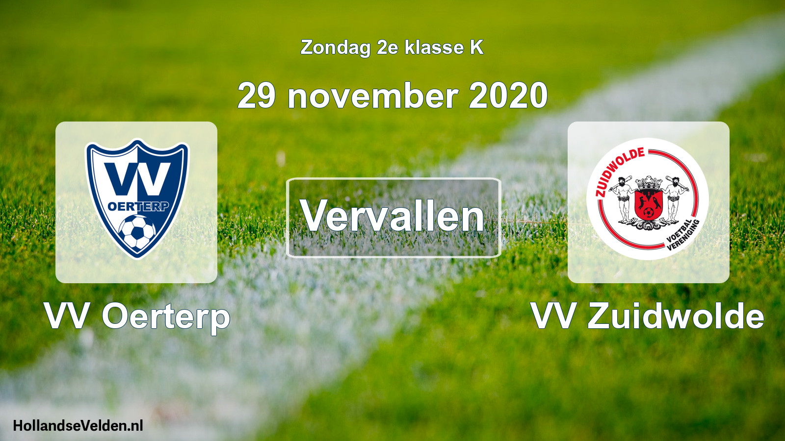 Scheduled Match: VV Oerterp - VV Zuidwolde (29 November 2020)