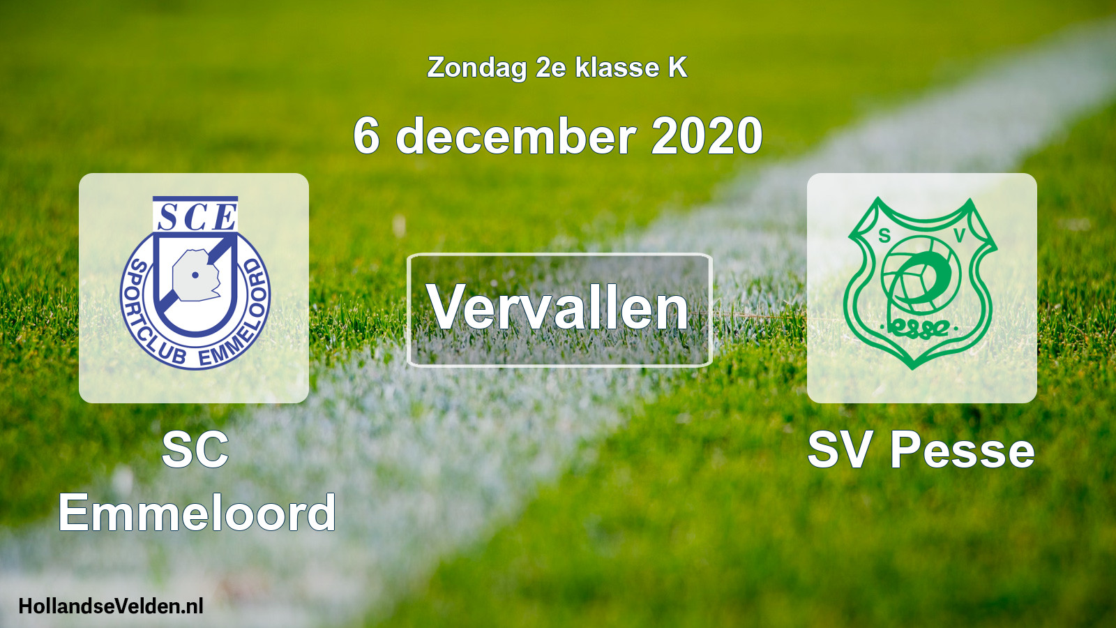 Scheduled Match: SC Emmeloord - SV Pesse (6 December 2020)