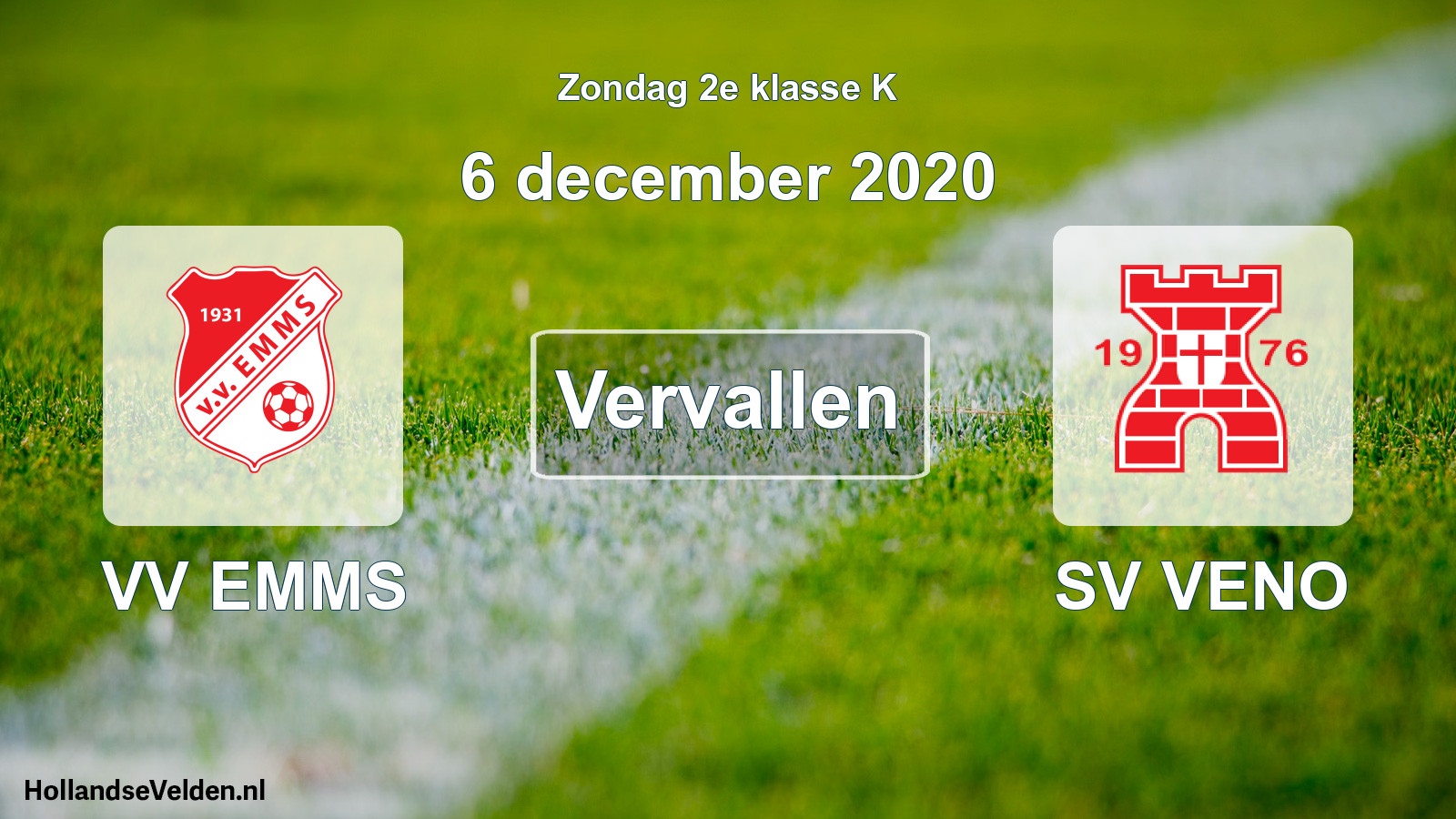 Scheduled Match: VV EMMS - SV VENO (6 December 2020)
