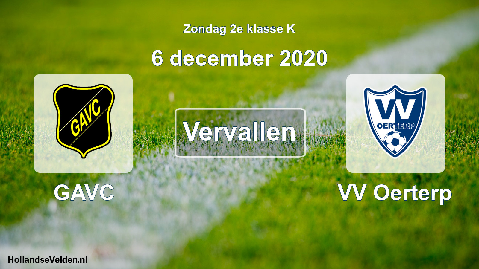 Scheduled Match: GAVC - VV Oerterp (6 December 2020)