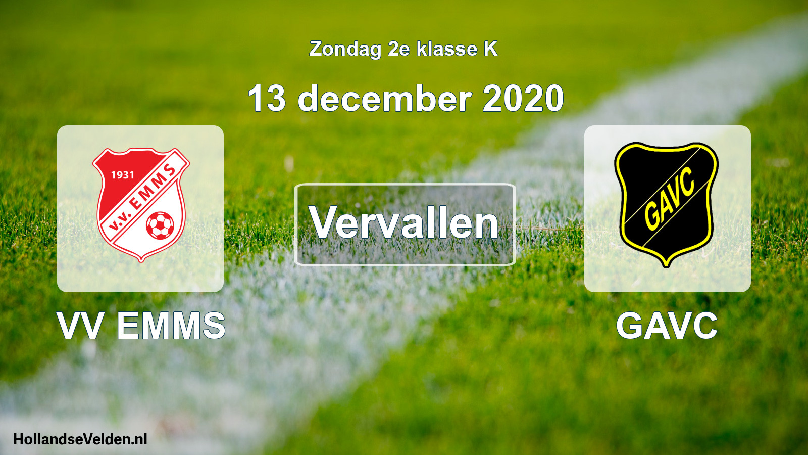 Scheduled Match: VV EMMS - GAVC (13 December 2020)