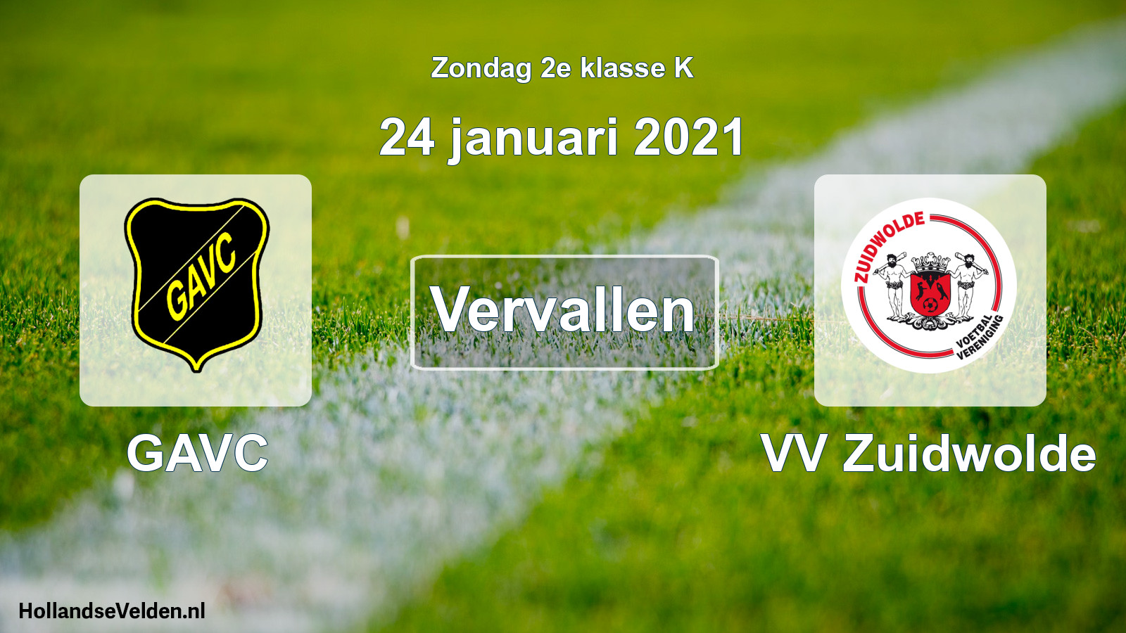 Scheduled Match: GAVC - VV Zuidwolde (24 January 2021)