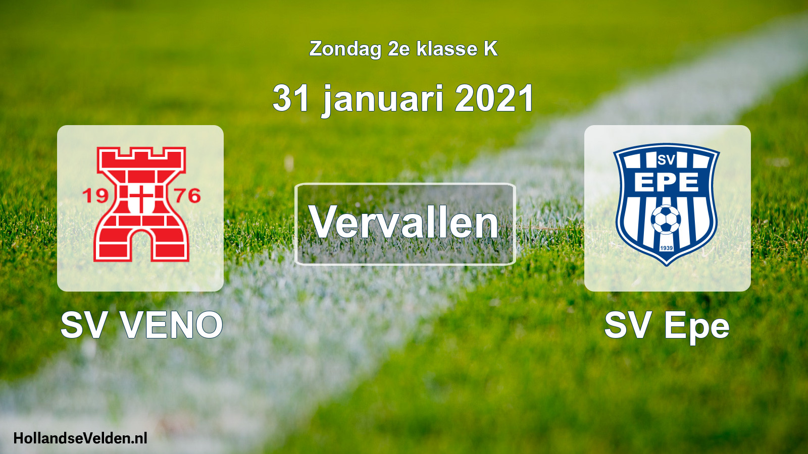 Scheduled Match: SV VENO - SV Epe (31 January 2021)