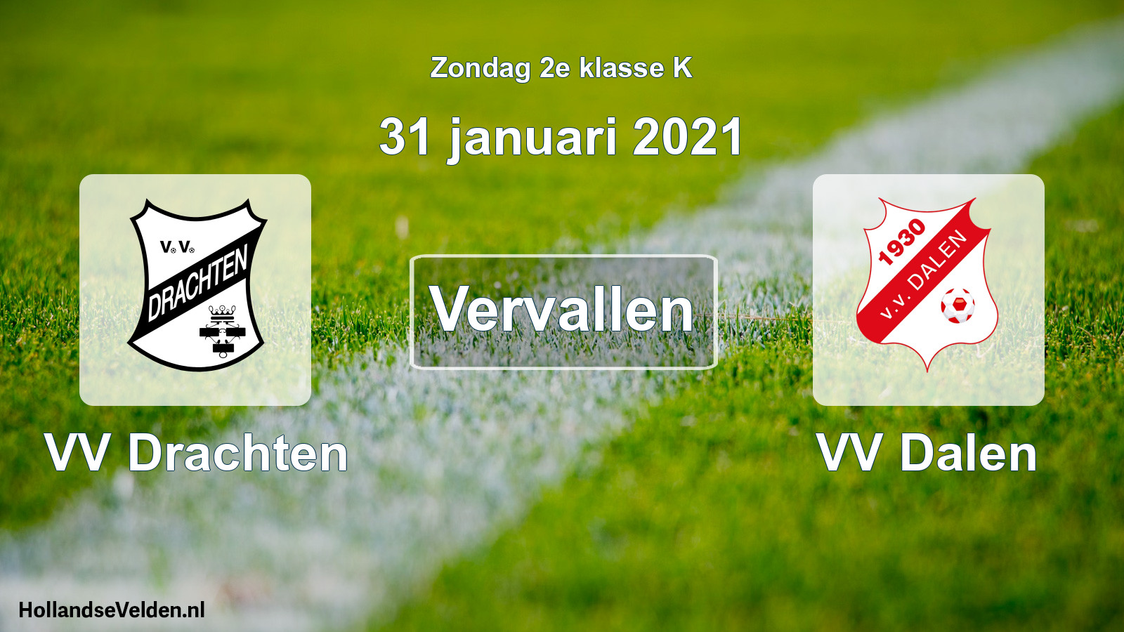 Scheduled Match: VV Drachten - VV Dalen (31 January 2021)