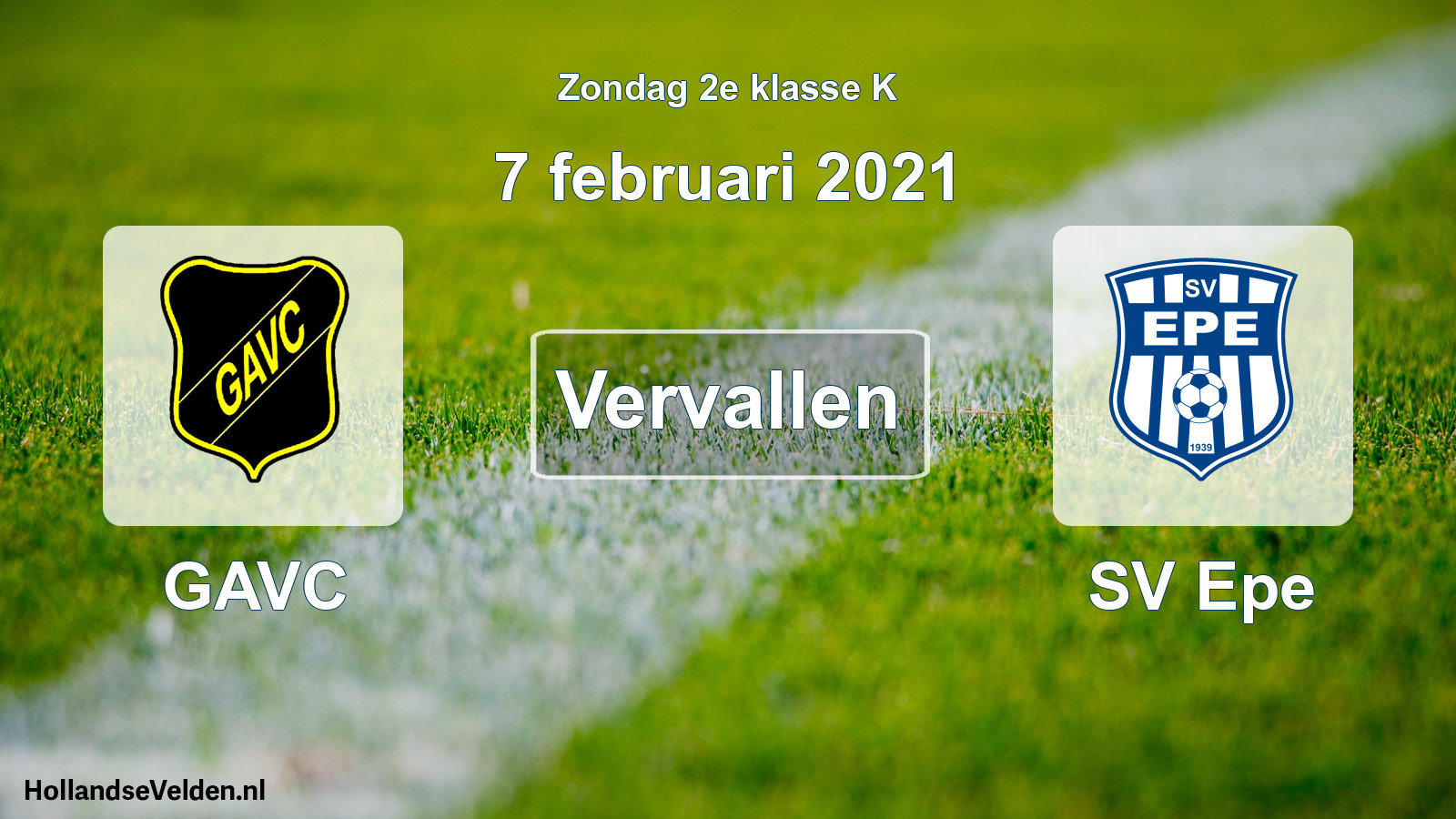 Scheduled Match: GAVC - SV Epe (7 February 2021)