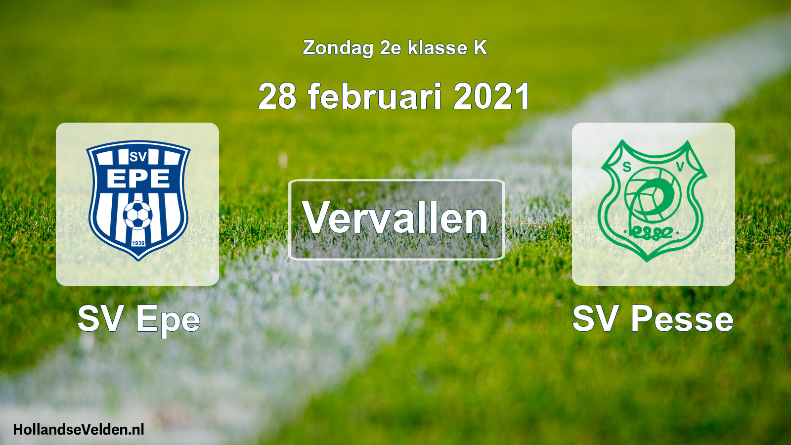 Scheduled Match: SV Epe - SV Pesse (28 February 2021)