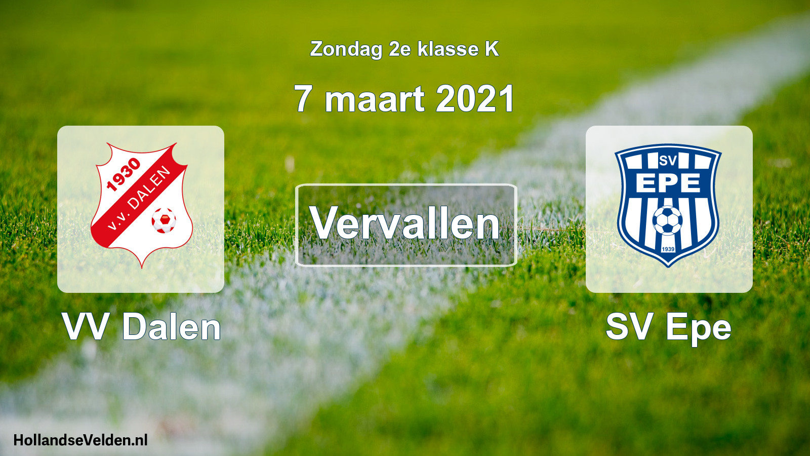 Scheduled Match: VV Dalen - SV Epe (7 March 2021)