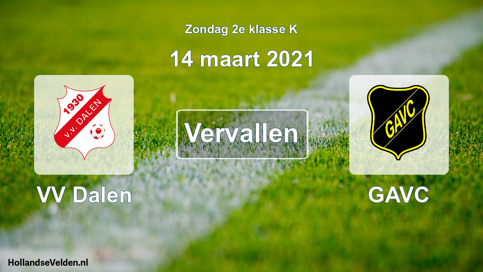 Scheduled Match: VV Dalen - GAVC (14 March 2021)
