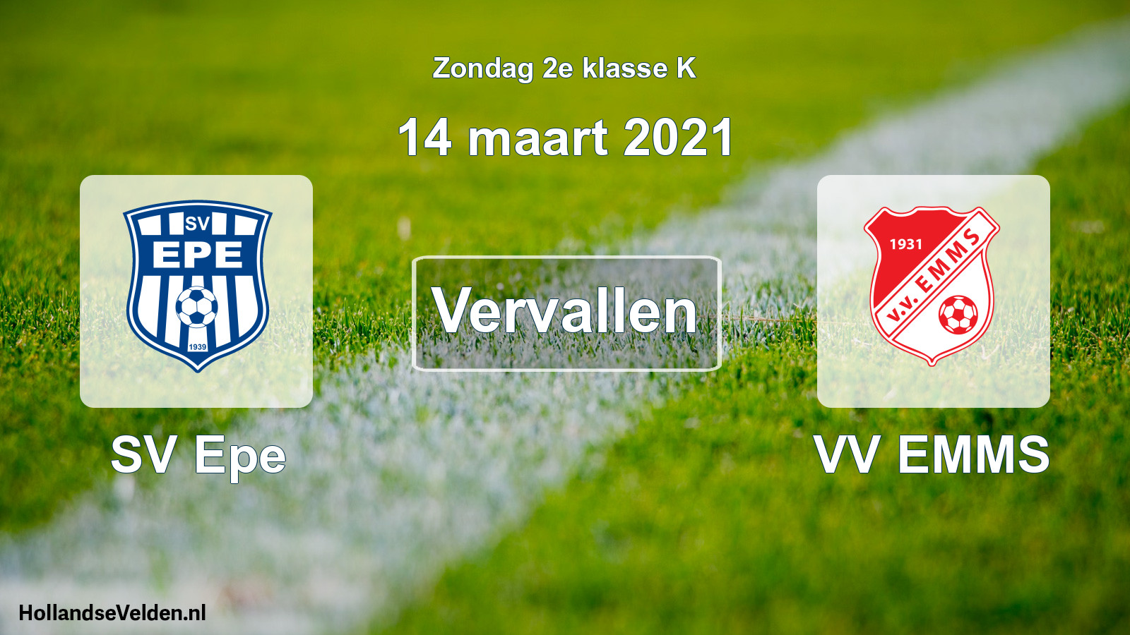 Scheduled Match: SV Epe - VV EMMS (14 March 2021)