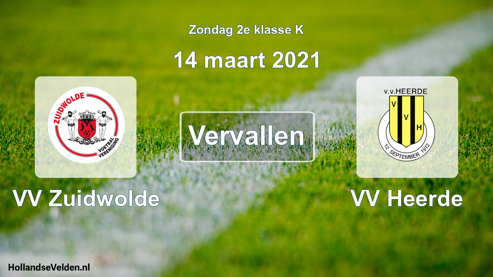 Scheduled Match: VV Zuidwolde - VV Heerde (14 March 2021)