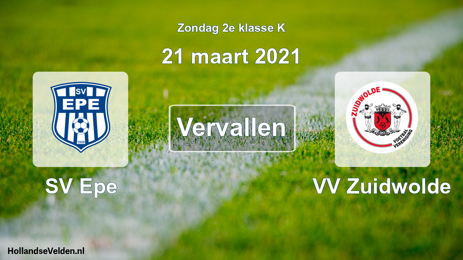 Scheduled Match: SV Epe - VV Zuidwolde (21 March 2021)