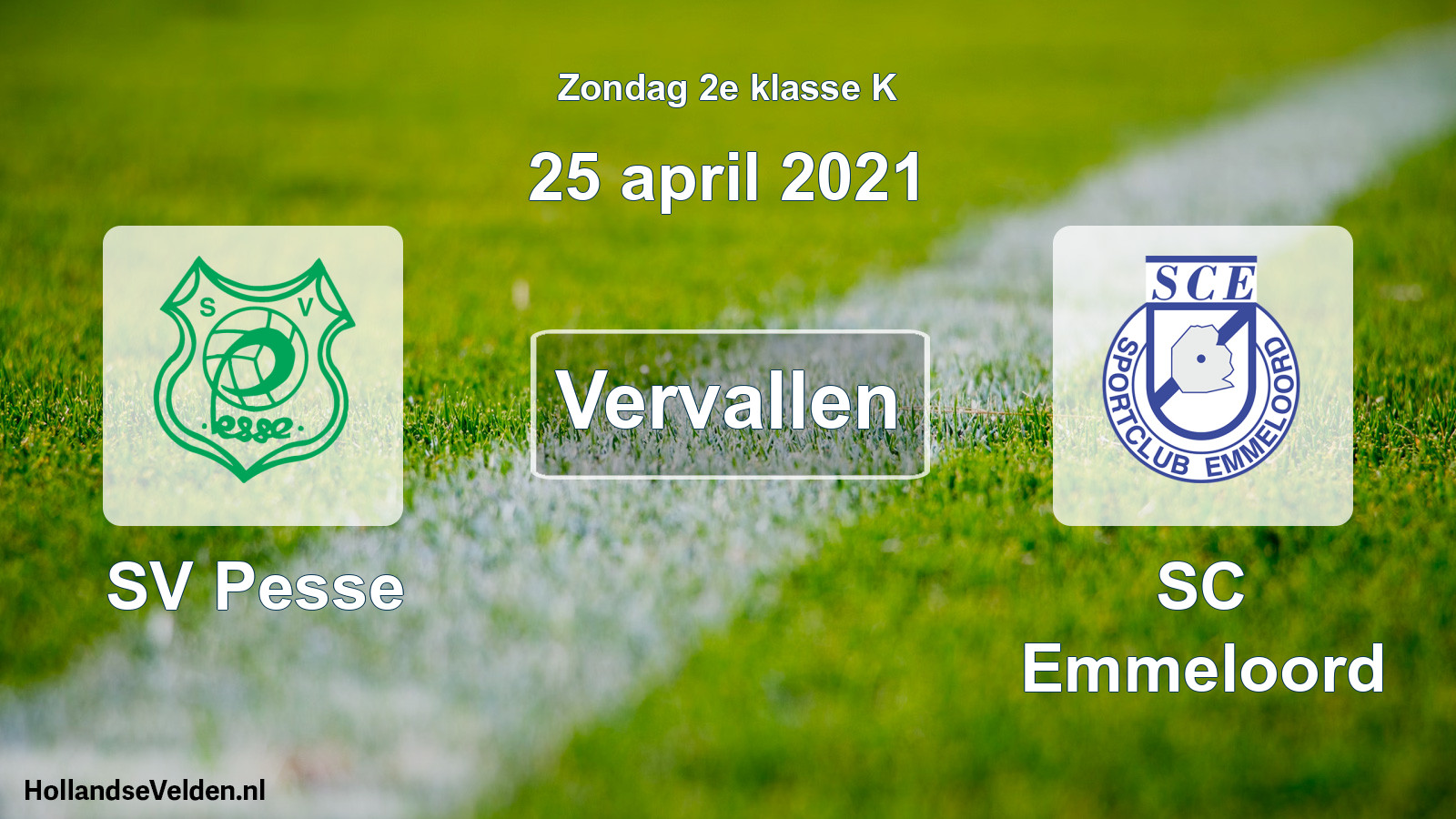 Scheduled Match: SV Pesse - SC Emmeloord (25 April 2021)