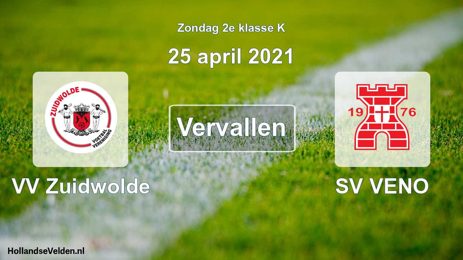 Scheduled Match: VV Zuidwolde - SV VENO (25 April 2021)