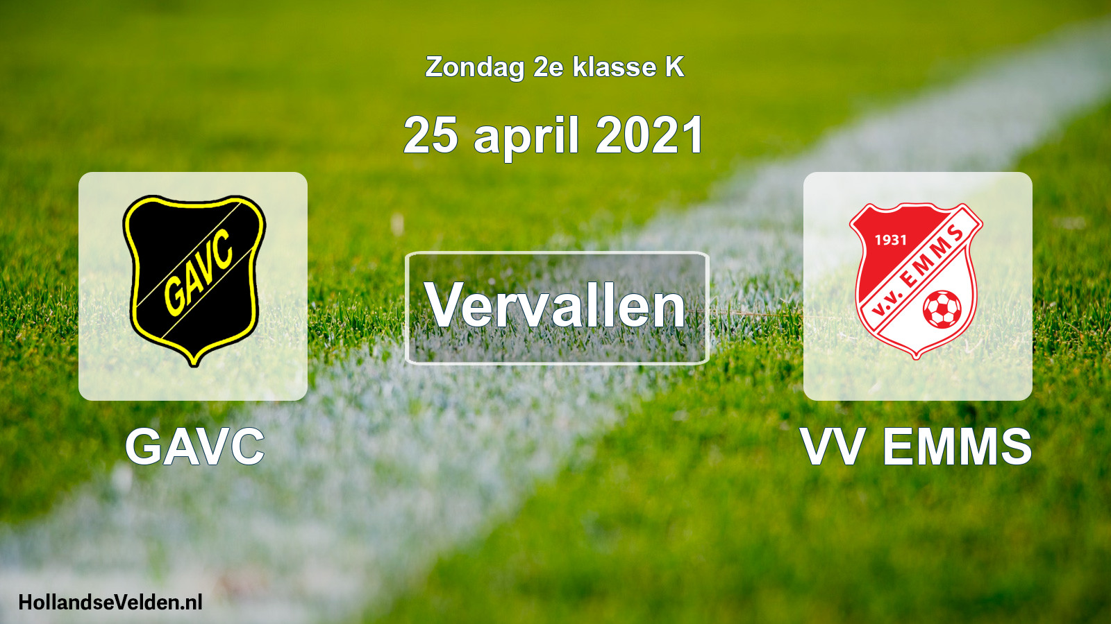 Scheduled Match: GAVC - VV EMMS (25 April 2021)